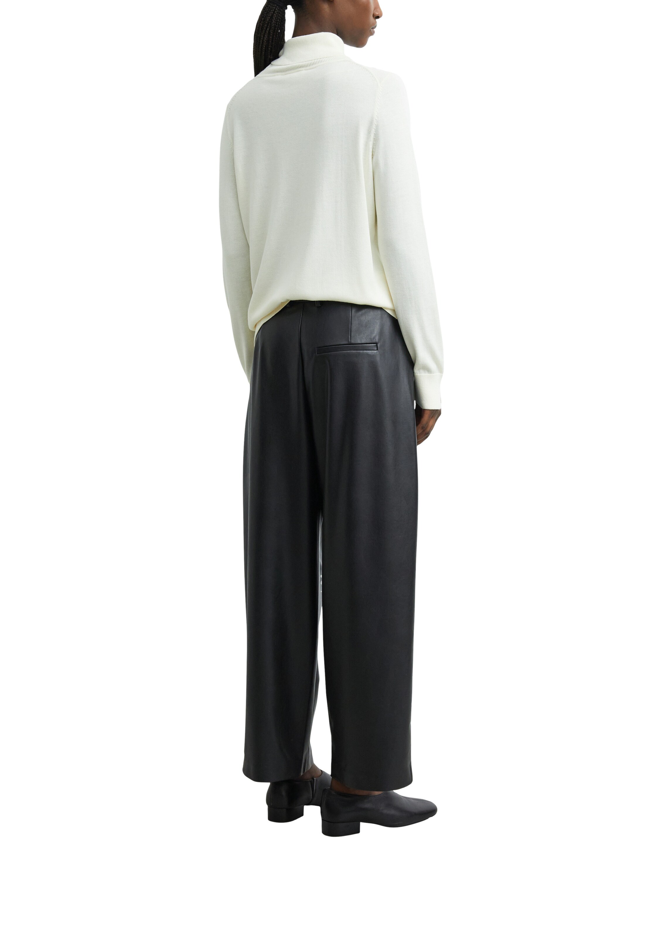 COMMA Wide leg Bandplooibroek in Zwart: terug