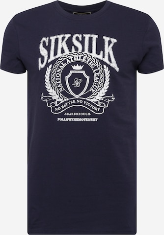 SikSilk T-Shirt 'Varsity' in Blau: predná strana