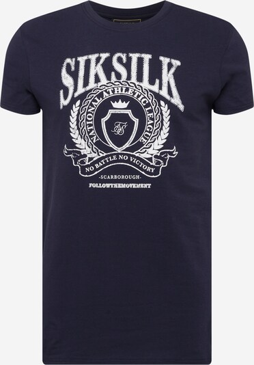 SikSilk T-Shirt 'Varsity' in navy / weiß, Produktansicht