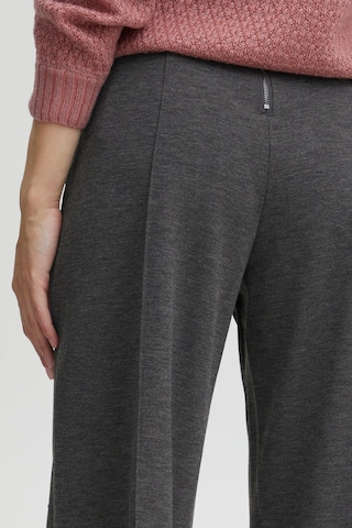 ICHI Wide leg Pants 'KATE' in Grey: front