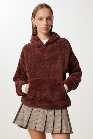Happiness İstanbul Sweatshirt in Braun: Vorderseite