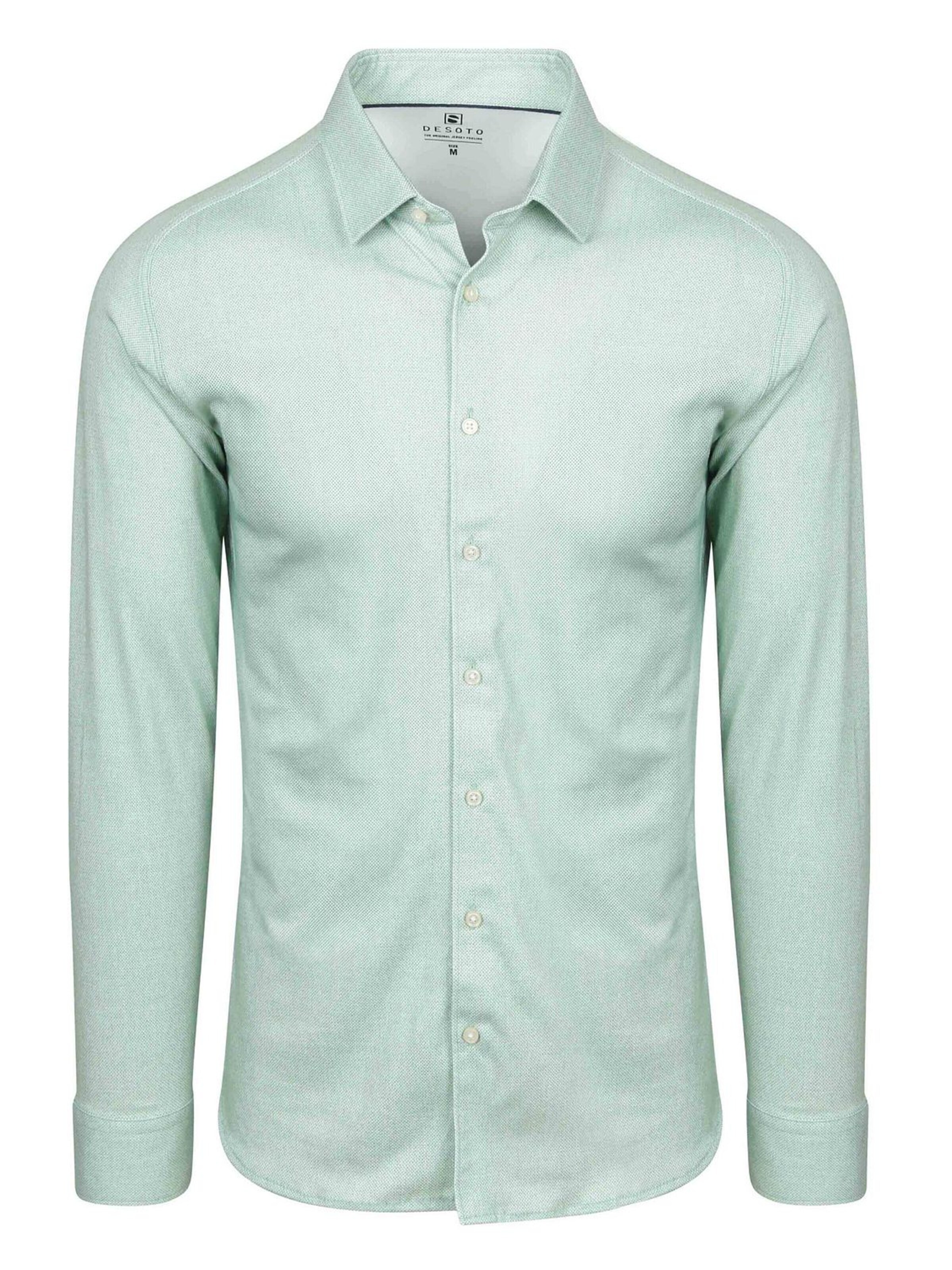 DESOTO Slim fit Button Up Shirt in Green: front