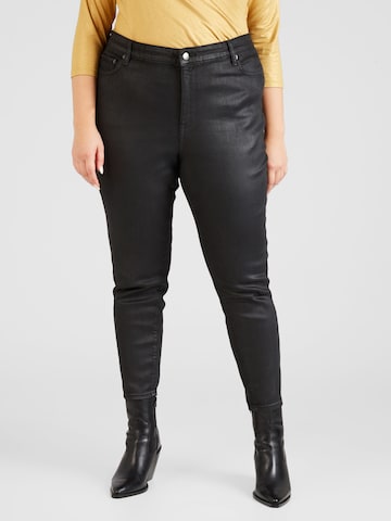 Lauren Ralph Lauren Plus Skinny Jeans in Black: front