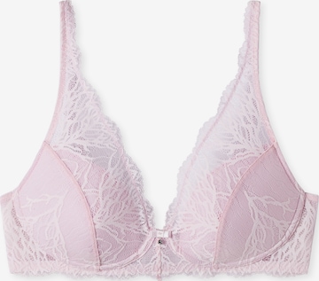 SCHIESSER Triangle Bra ' Soft Lace ' in Pink: front