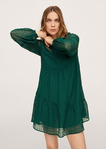 MANGO Košeľové šaty 'Match' - Zelená: predná strana