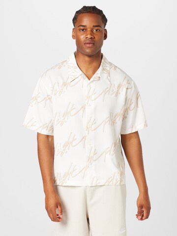 Jordan Comfort fit Button Up Shirt in White: front