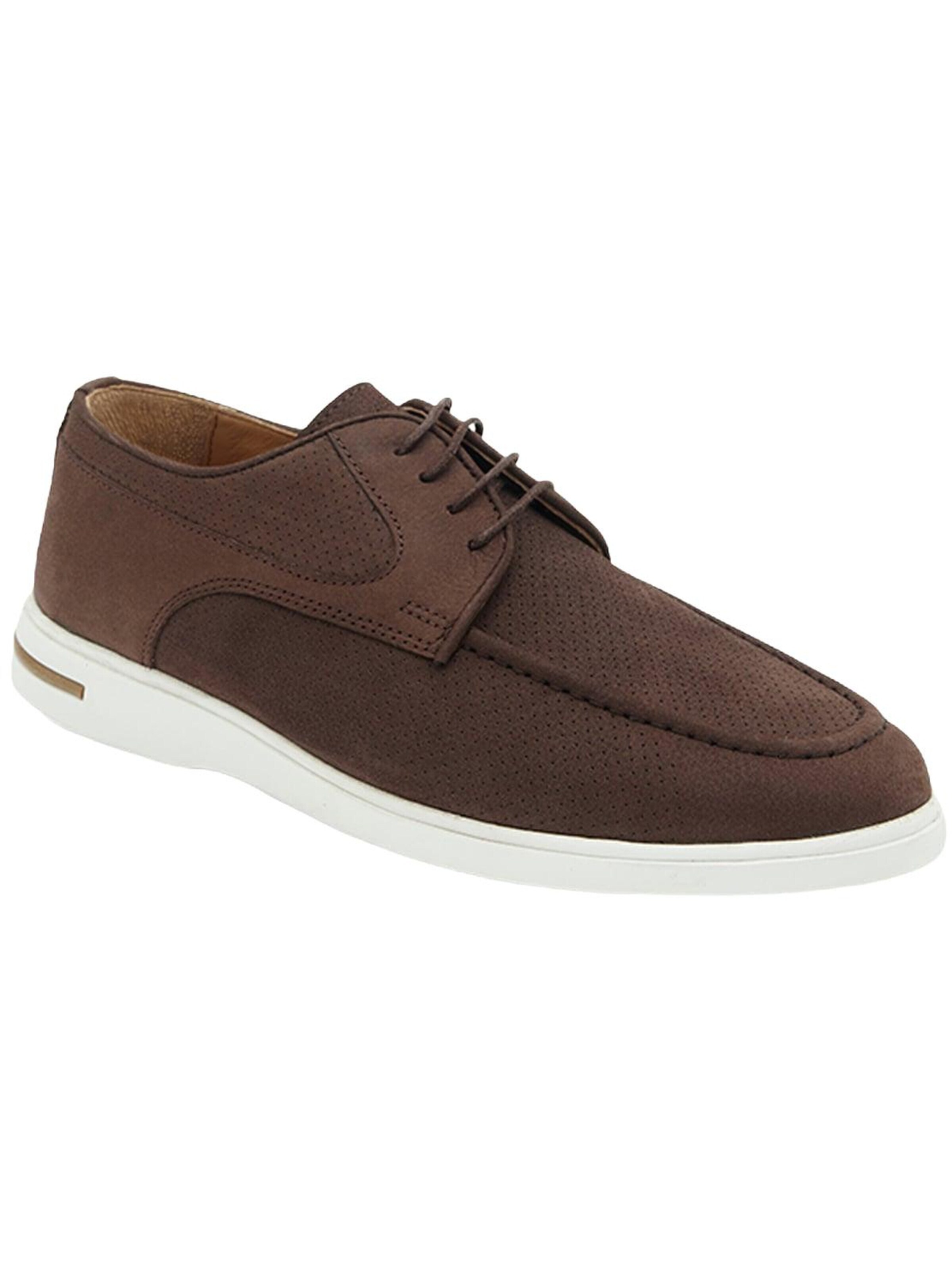 Chaussure à lacets 'Lässige Spitze' Desa en marron : devant