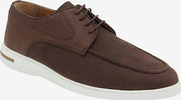 Chaussure à lacets 'Lässige Spitze' Desa en marron : devant
