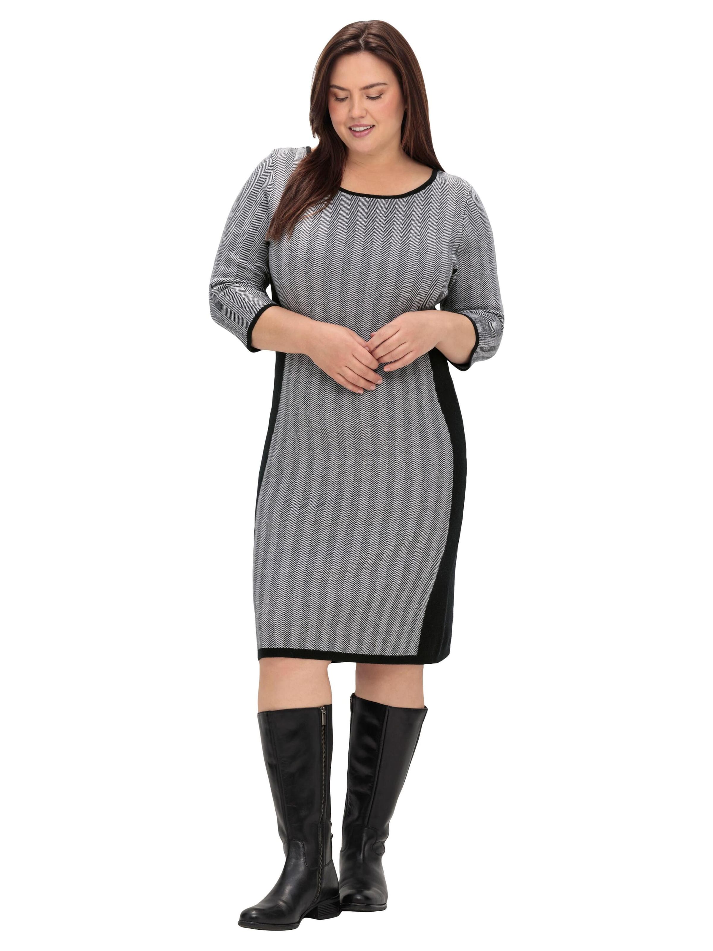 SHEEGO Pletena obleka | siva barva