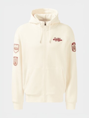 FC BAYERN MÜNCHEN Zip-Up Hoodie München in Weiß: Vorderseite