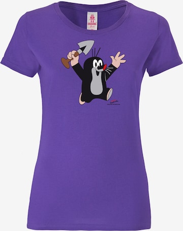 LOGOSHIRT Shirt 'Der kleine Maulwurf' in Purple: front