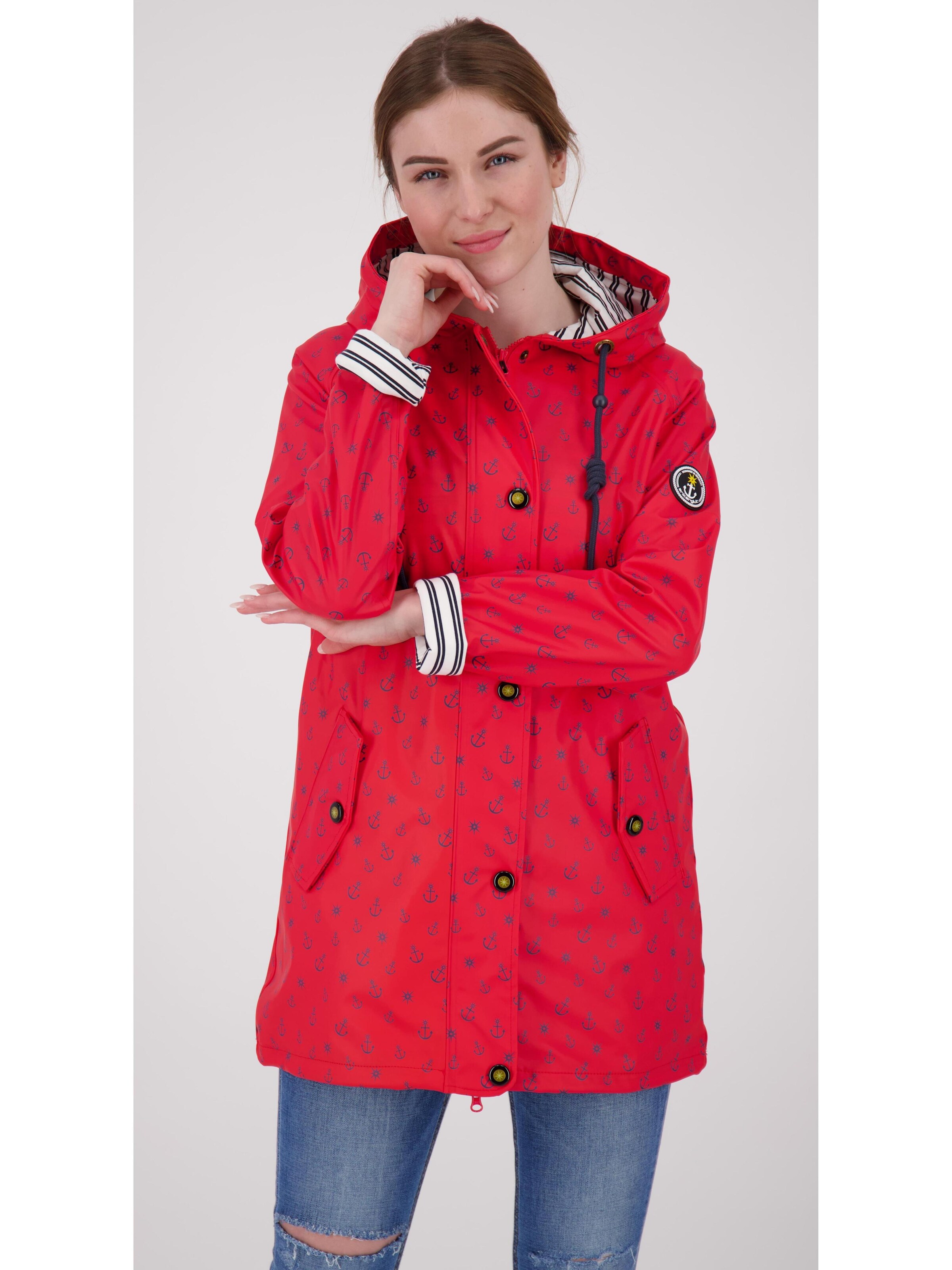 ankerglut Between-seasons parka 'Friesennerz ANKERGLUTZAUBER' in Red: front
