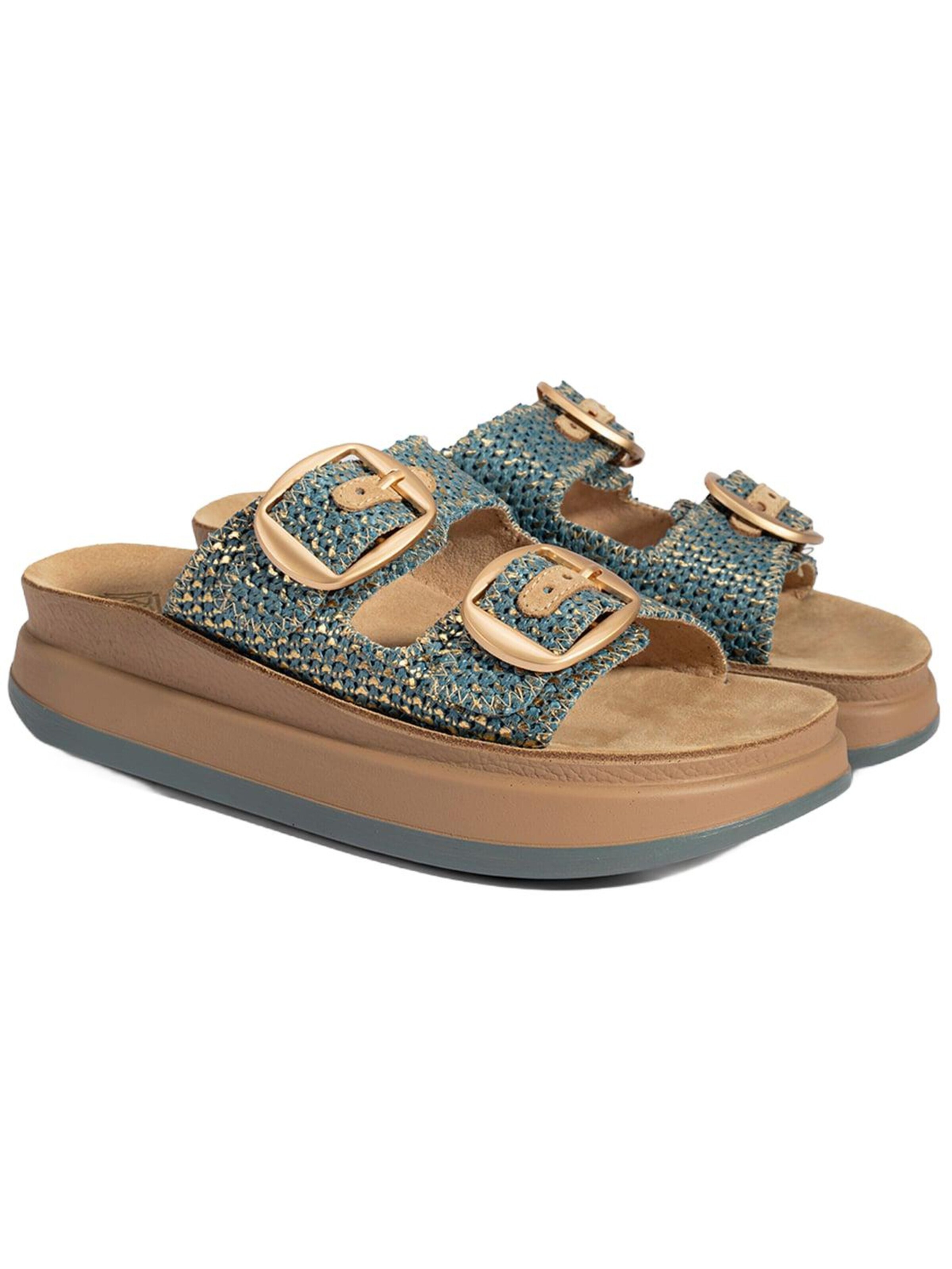 Desa Slipper 'Keilrutschen' in Blue: front