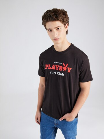 Only & Sons Тениска 'PLAYBOY' в черно: отпред