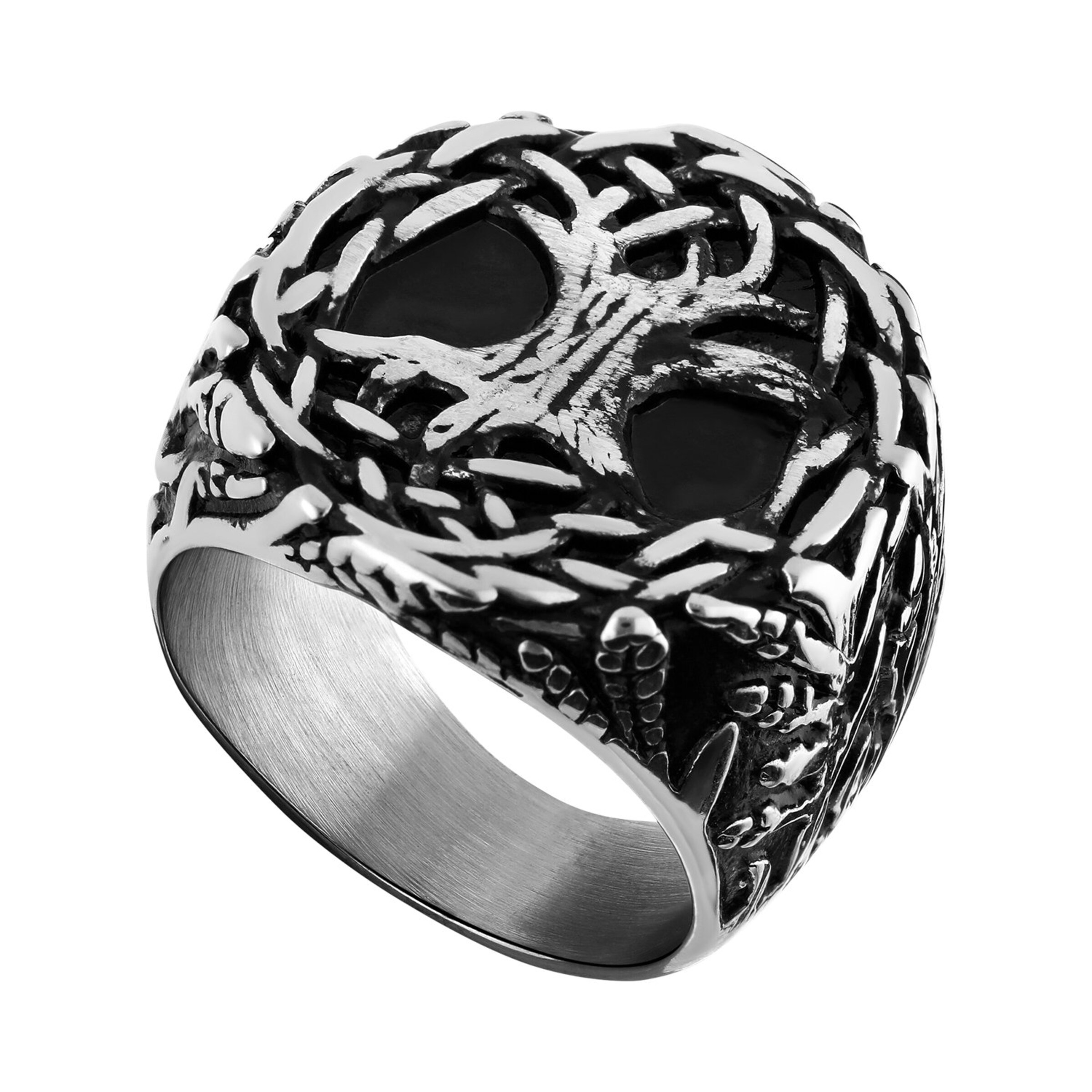 Lucardi Ring 'Urbane Geschichte' in Zilver: voorkant