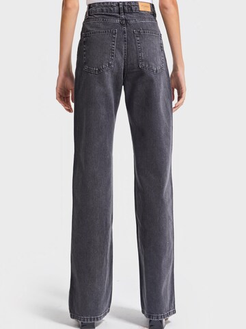 IT'S BASIC Regular Jeans 'EMMA Straight High Rise' in Grijs