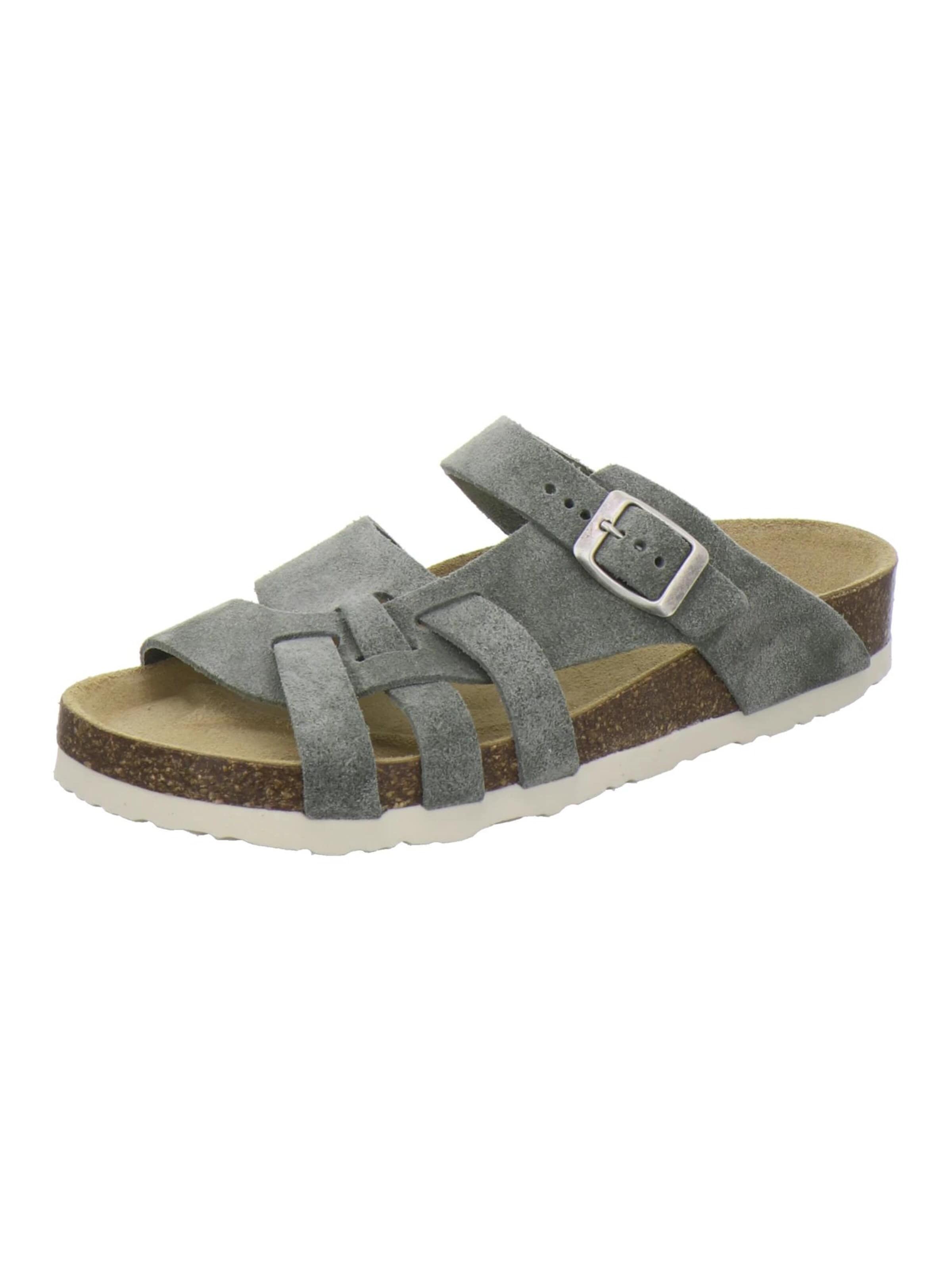 Mule 'Pantoletten Damen Kralle olive Veloursleder' AFS-Schuhe en vert : devant