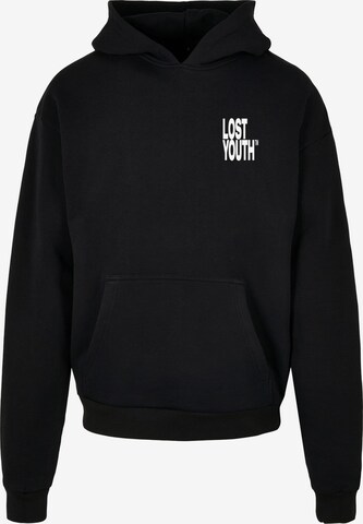 Lost Youth Sweatshirt 'Life Is Sweet' in Zwart: voorkant