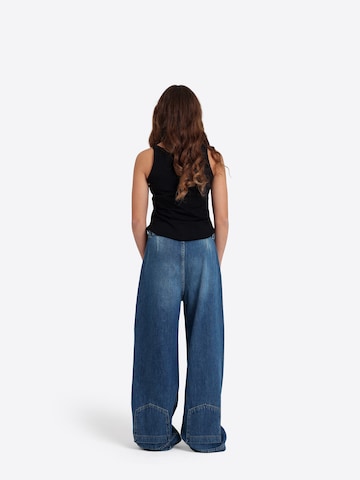 Solang Regular Hose Patch-Cargo-Jeans Streetwear Look in Blau