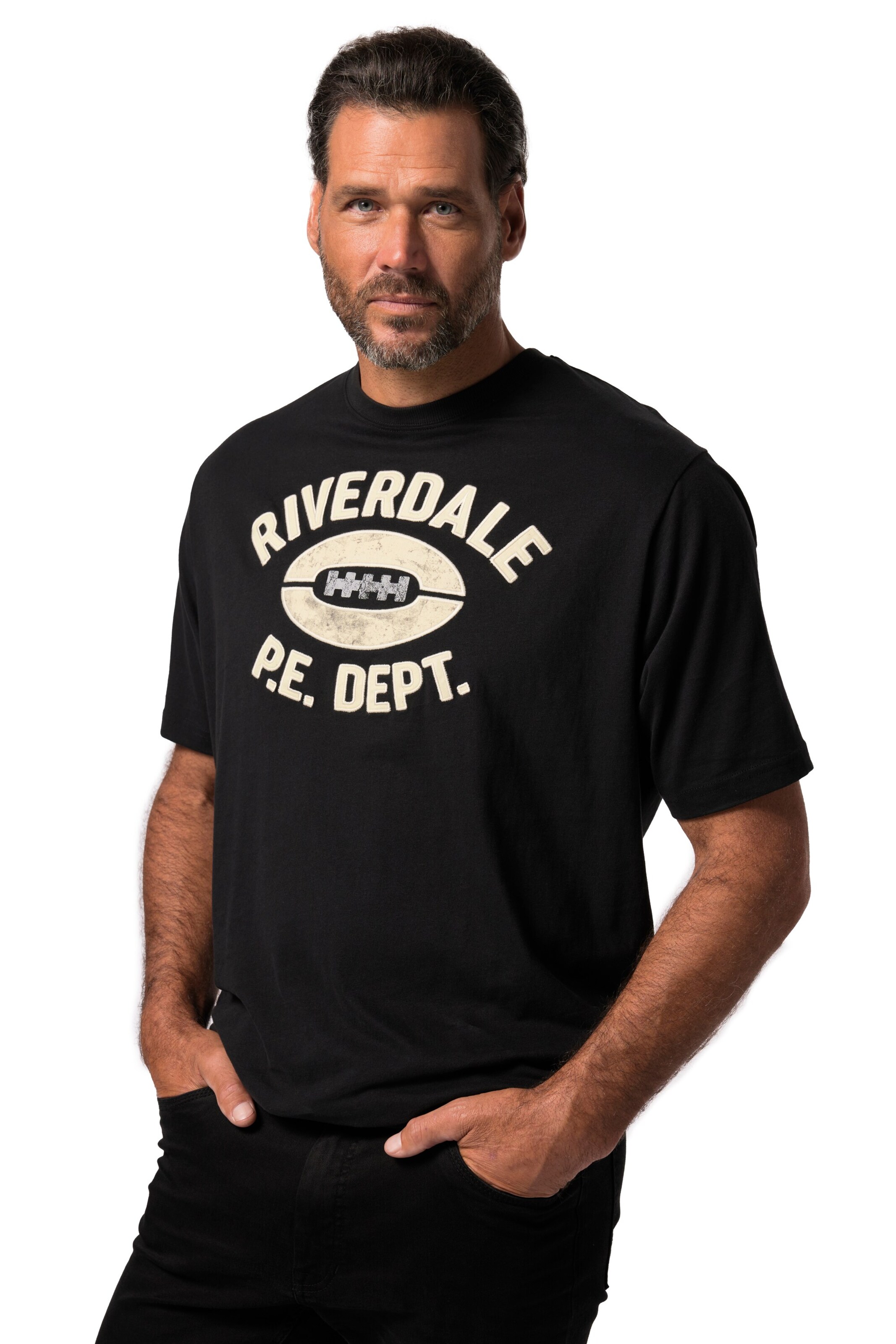 T-Shirt JP1880 en noir : devant