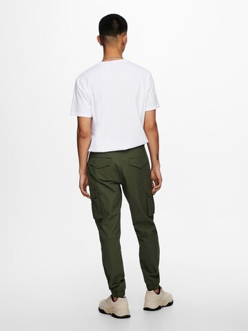 Effilé Pantalon cargo 'Mike' Only & Sons en vert