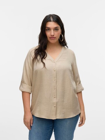 Vero Moda Curve Blouse 'VMMelaney' in Groen: voorkant