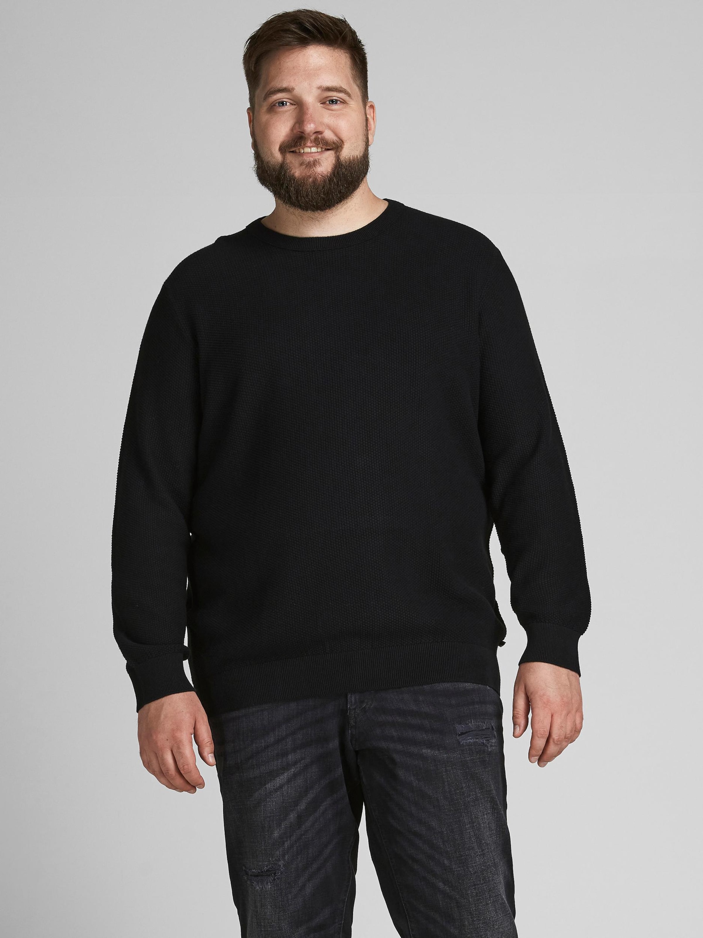 Männer Pullover & Strick Jack & Jones Plus Pullover 'Aaron' in Schwarz - GV77090 Männer Pullover & Strick Jack & Jones Plus Pullover 'Aaron' in Schwarz - GV77090