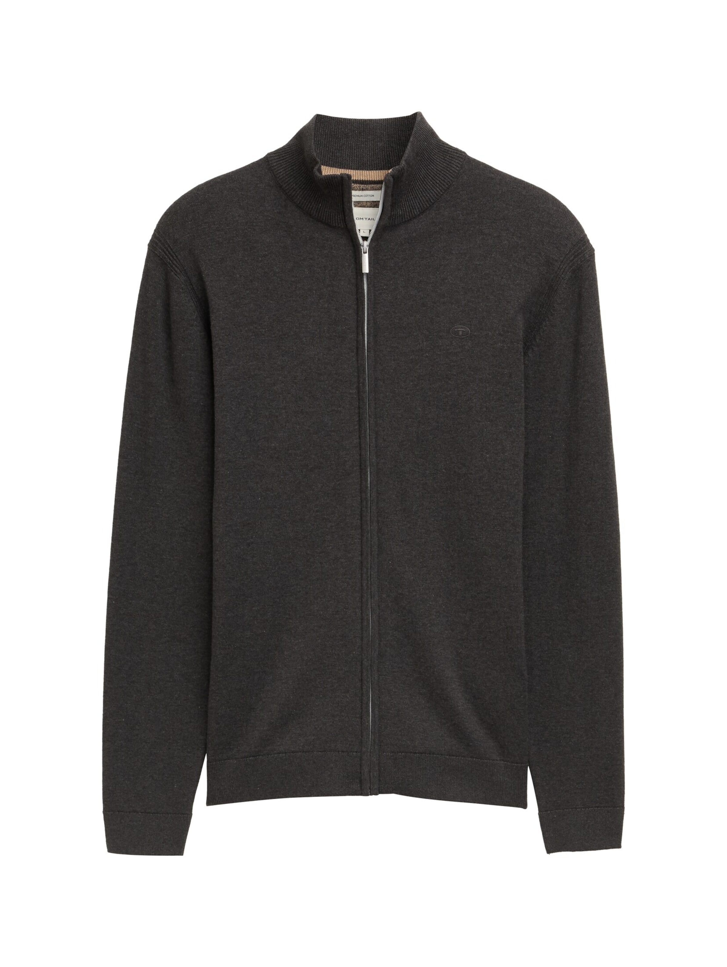 TOM TAILOR Knit cardigan in Black: front