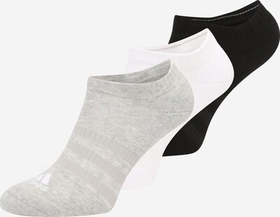 ADIDAS SPORTSWEAR Chaussettes de sport 'Cushioned -cut 3 Pairs' en gris chiné / noir / blanc, Vue avec produit