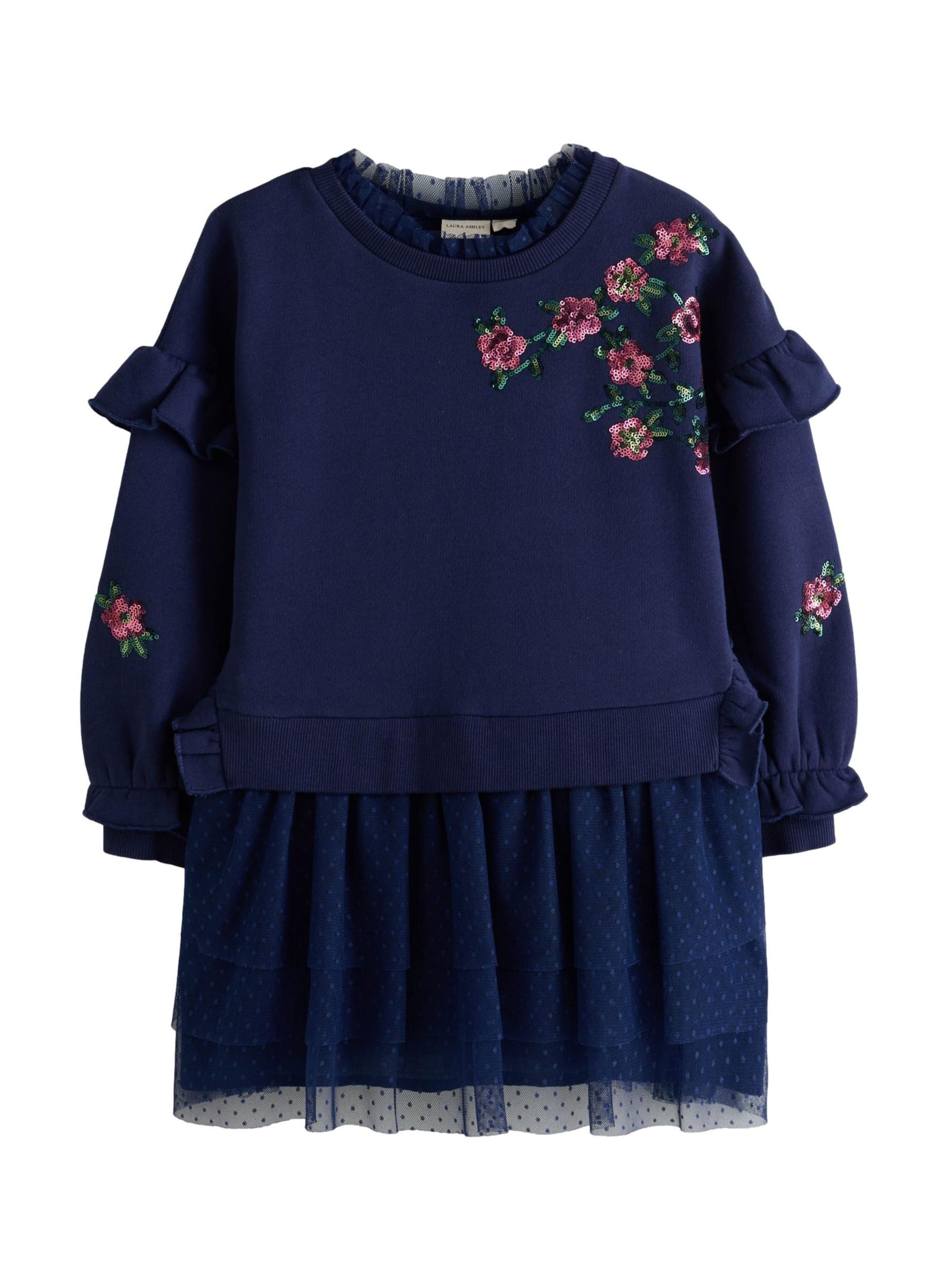 LAURA ASHLEY Jurk in Blauw: voorkant