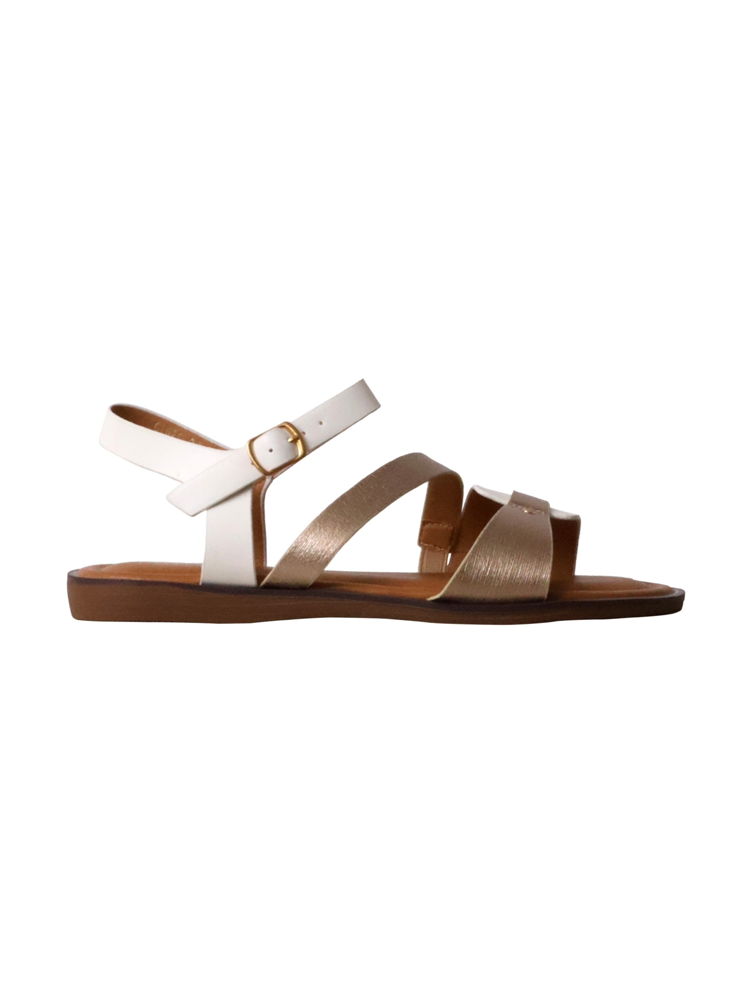 POTI PATI Sandal 'Flache Sandalen mit Riemchen' in White