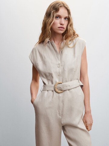 MANGO Jumpsuit 'QUITO' in Grijs: voorkant