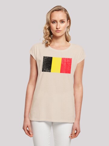 F4NT4STIC Shirt 'Belgium Belgien Flagge' in Beige: front