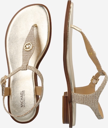 MICHAEL Michael Kors T-Bar Sandals 'MALLORY' in Gold