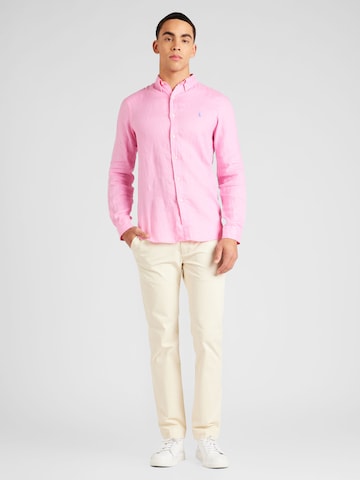 Polo Ralph Lauren Слим Рубашка в Ярко-розовый
