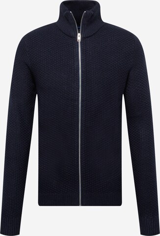 JACK & JONES Gebreid vest 'DAMIAN' in Blauw: voorkant