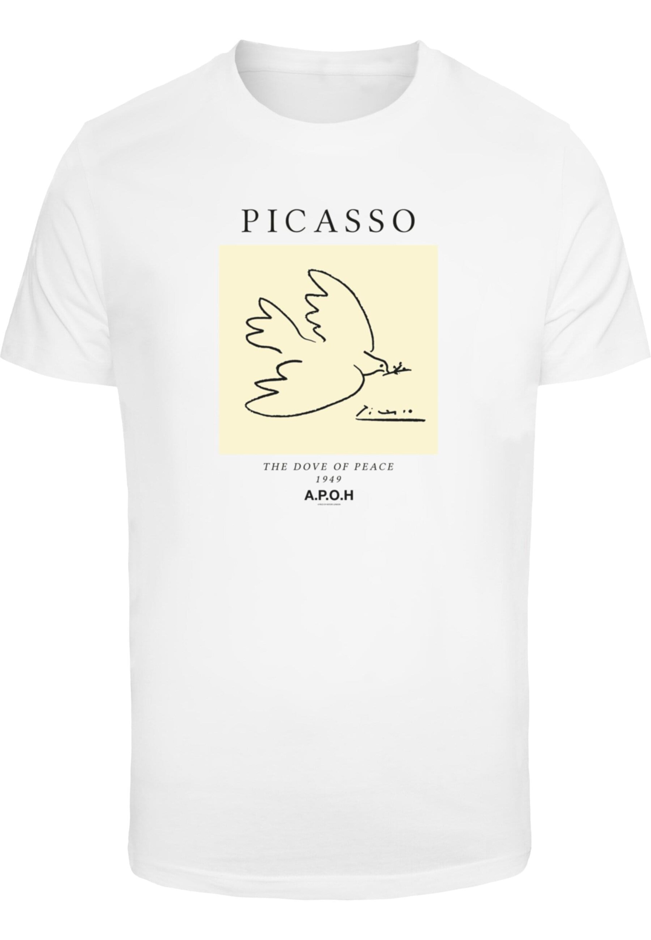 Merchcode Shirt 'Apoh - Picasso Dove' in Wit: voorkant