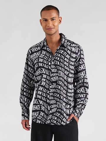 Versace Jeans Couture Comfort fit Button Up Shirt in Black: front