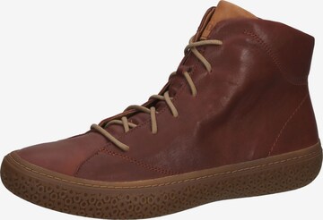 THINK! Lace-Up Ankle Boots in Brown: front