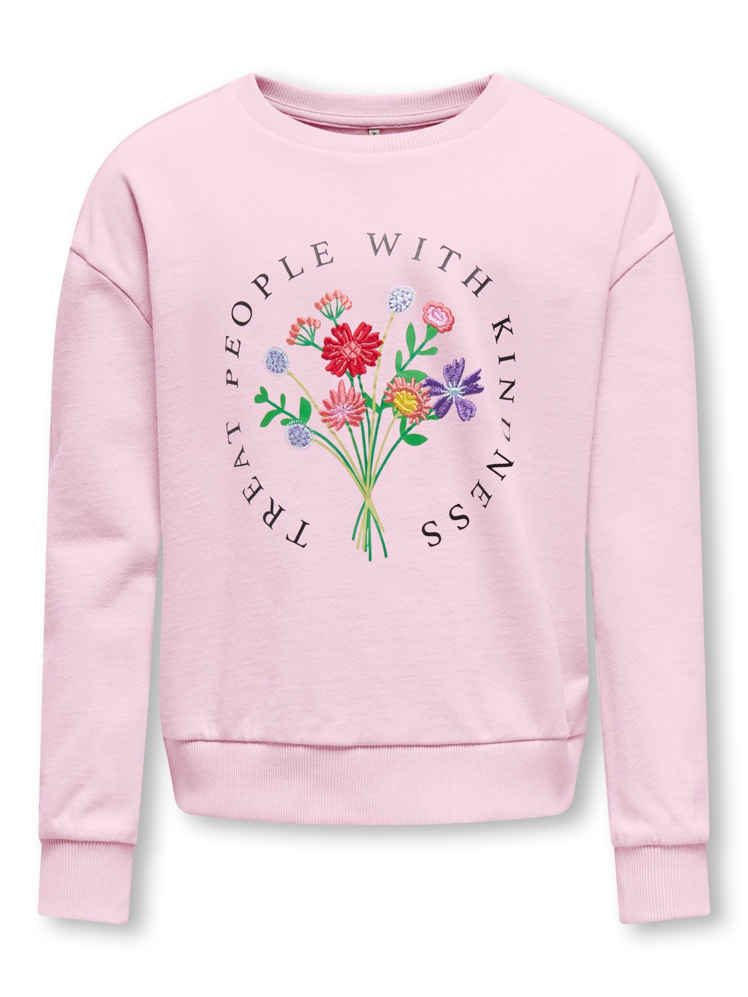 Sweat-shirt 'KOGRuna' ONLY GIRLS en rose : devant