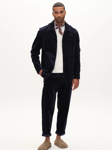 GABBA regular Bukser med lægfolder 'Firenze' i blå