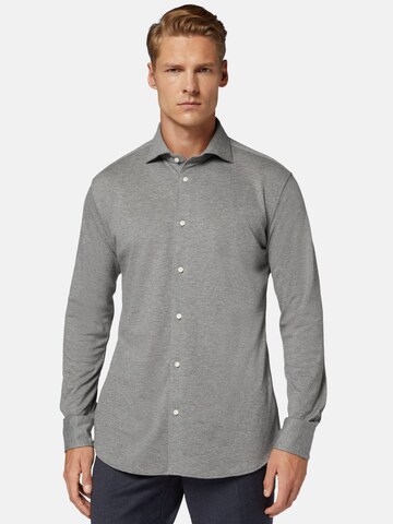 Coupe regular Chemise Boggi Milano en gris : devant