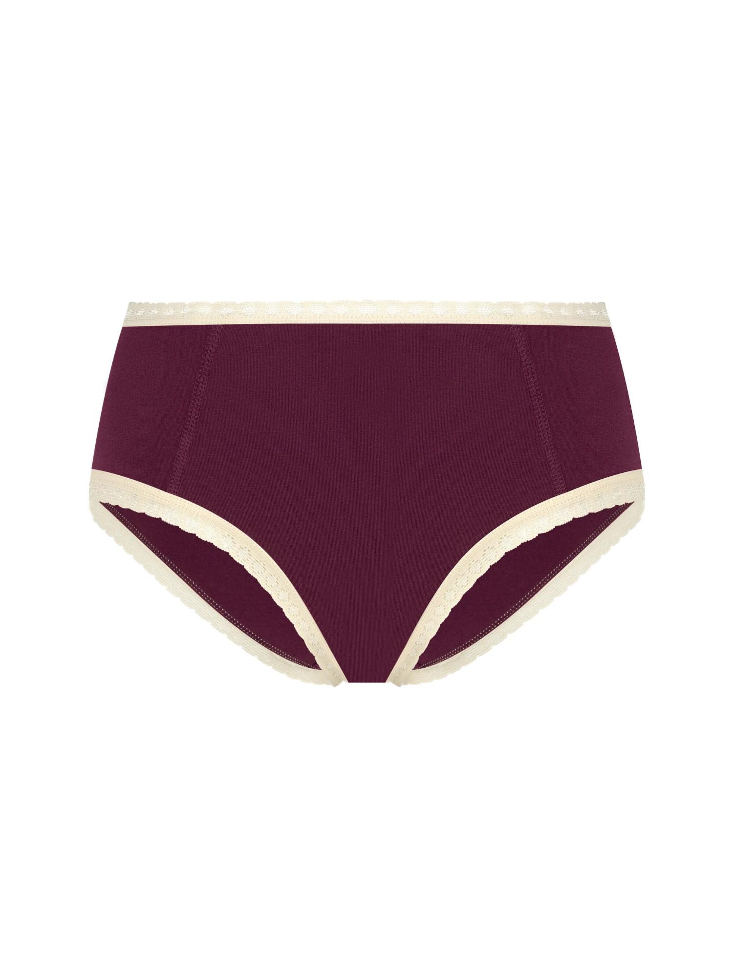 Albero Natur Slip 'Damen Bio-Baumwoll Hipster mit Spitze'‌‌‌‌ in Lila: Vorderseite