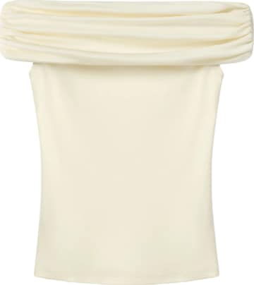 Lilysilk - Top 'Seidenjersey Schulterfreies Top' en blanco: frente