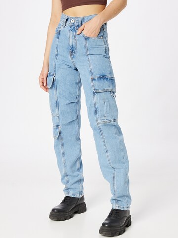 River Island Cargo Jeans in Blue: front