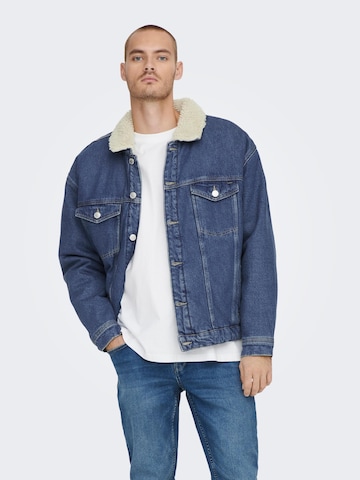 Only & Sons - Chaqueta de entretiempo 'Rick' en azul: frente