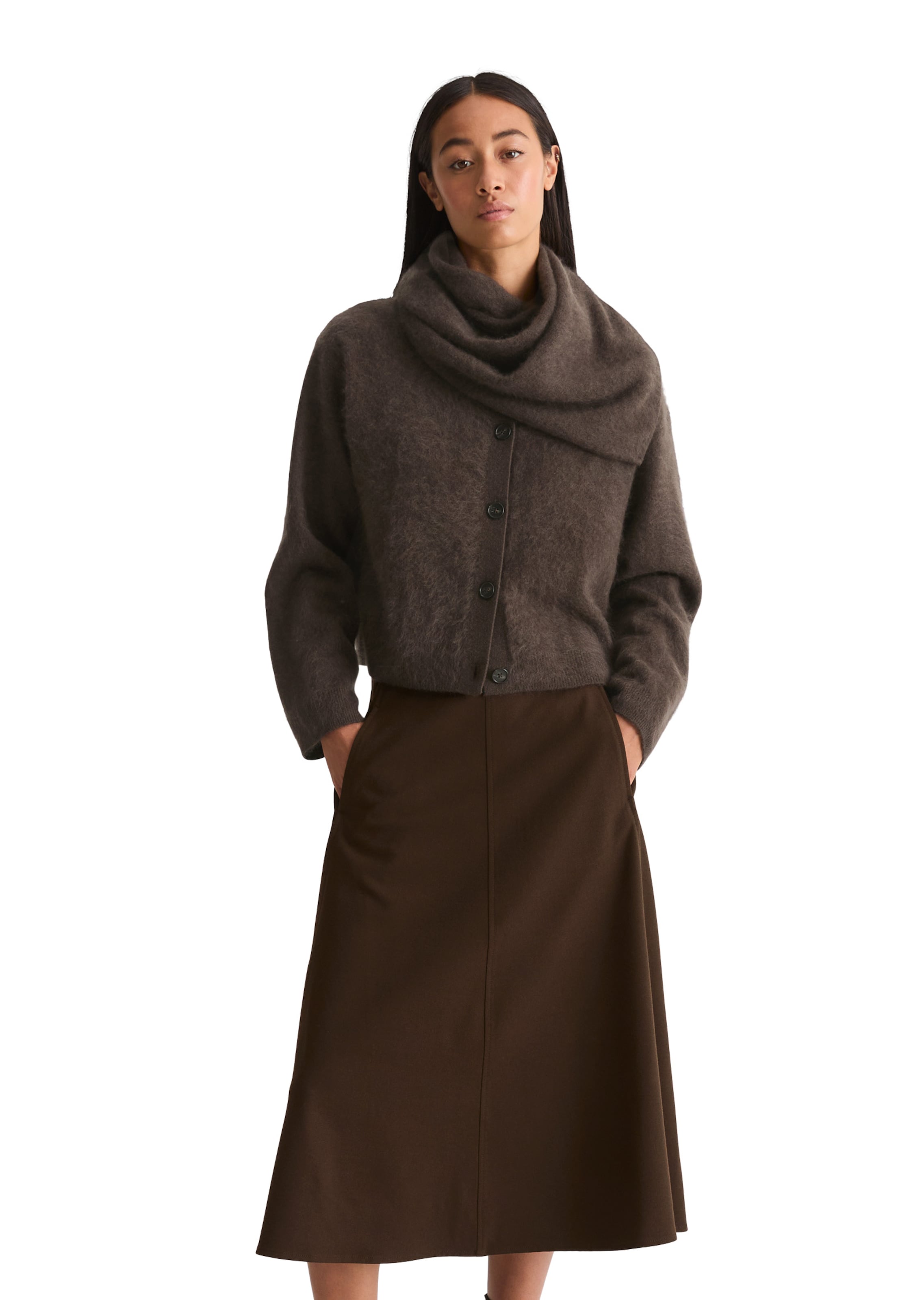 Marc O'Polo Strickjacke in Braun: Vorderseite