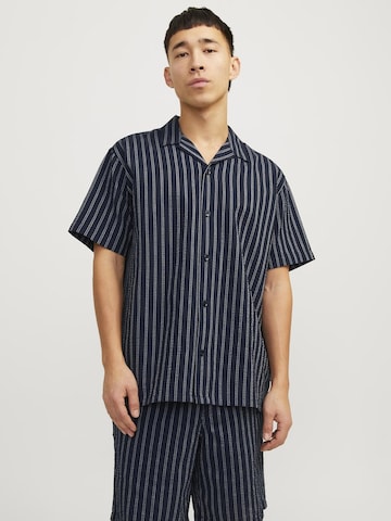 JACK & JONES Comfort fit Overhemd 'Easter Palma' in Blauw: voorkant