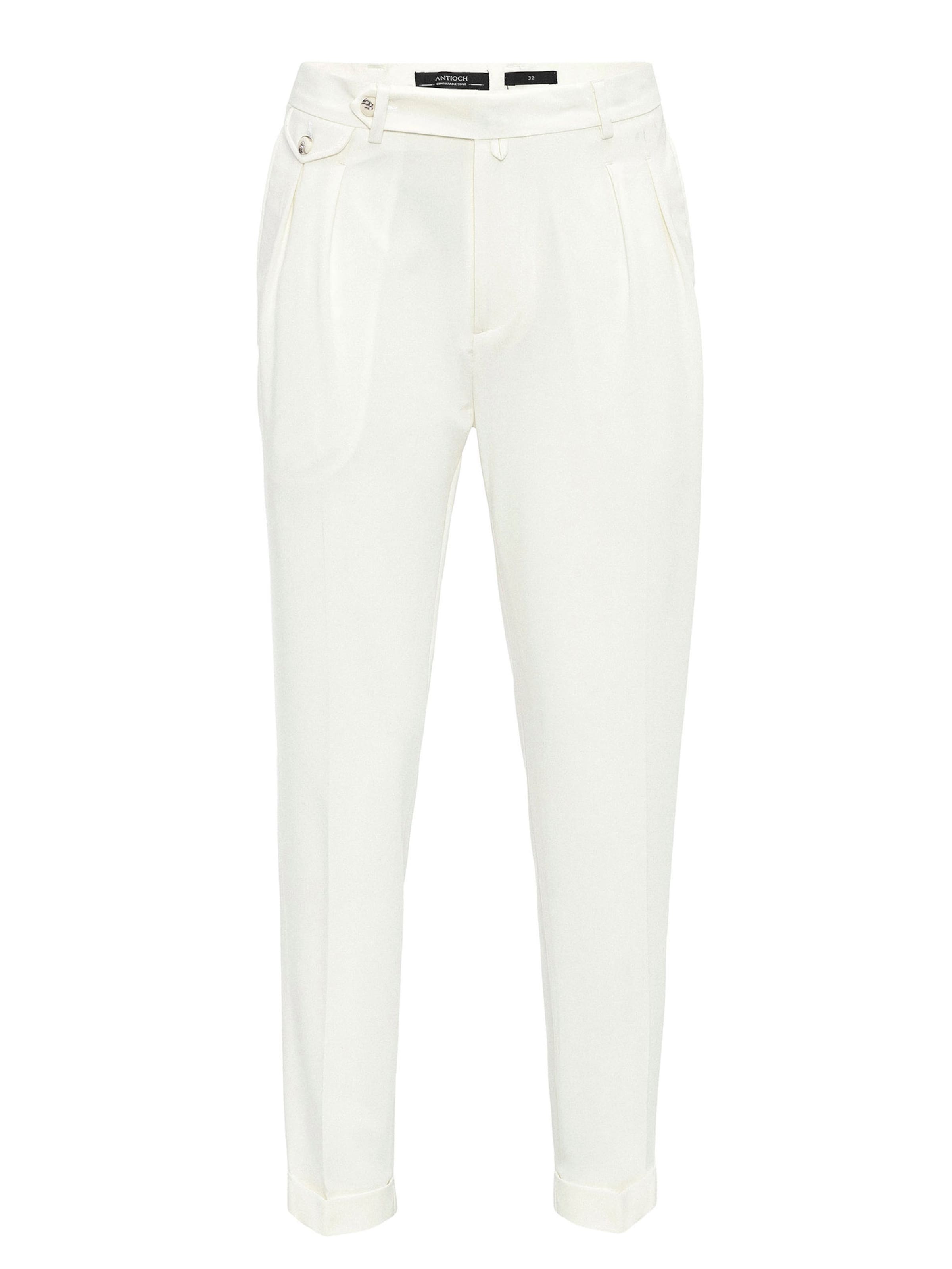 Antioch Regular Pleat-front trousers in Beige: front