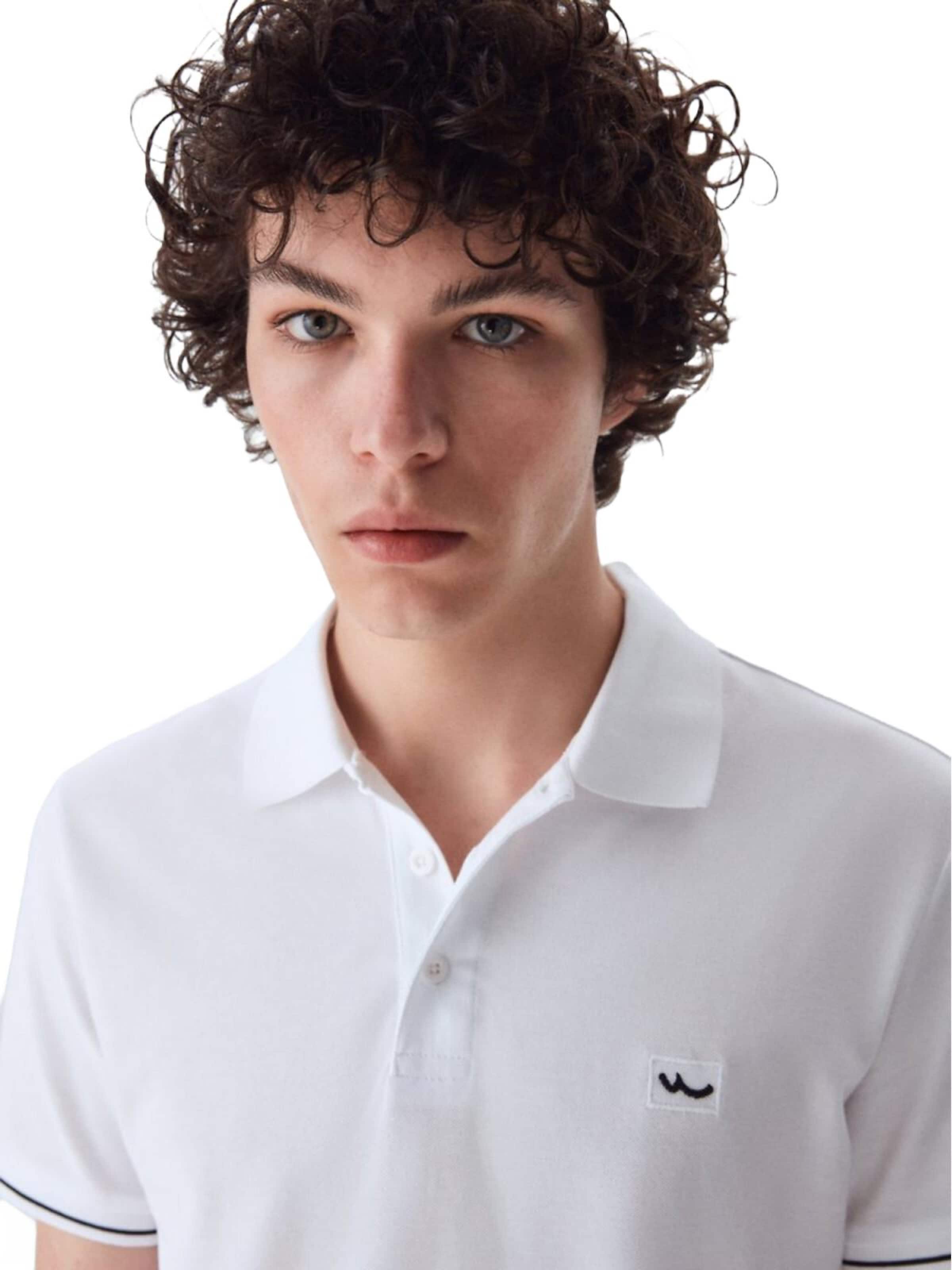 LTB Jeans - Camiseta 'LTB Jeans Herren-Polohemd mit Knöpfen' en blanco